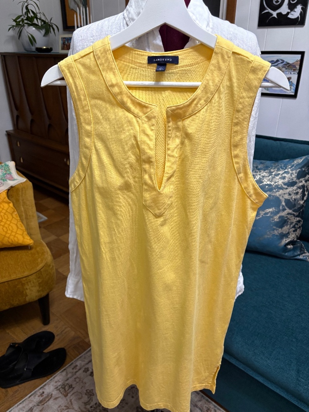 Lands’ End Yellow Cotton Sleeveless Dress